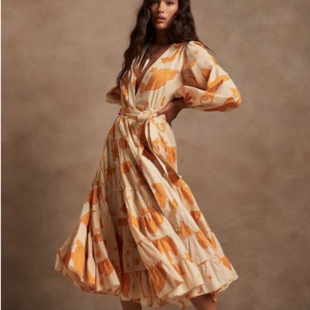Cotton Wrap Maxi Dress by Banana Republic
